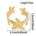 Adjustable golden starfish ring with textured nautical details for beach style jewelry - Starfish (J1018-G)