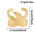 Golden starfish textured open ring weighing 4.1g with a 2.1cm diameter beach style - Starfish (J1020-G)