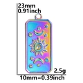 Détail du pendentif soleil lune étoile en acier arc-en-ciel avec dimensions 23mm de haut et 10mm - Arc-en-ciel