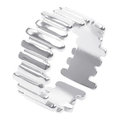 Detail of silver titanium steel open ring with irregular vertical striped texture - Silver
