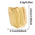 Gold wavy textured open ring with streamlined sea shell style design and wide band - Shell (J1027-G)