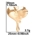 Lava drip heart pendant in gold stainless steel with textured finish and measurements - Pendant Only (Without Chain) / Gold