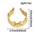 Gold-finish open ring with embossed insect pattern and high-polish metallic surface - Butterfly (J1028-G)