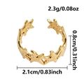 Golden starfish theme open ring with polished starfish patterns and size measurements - Starfish (J1030-G)