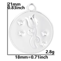 Pendentif en argent poli affichant les dimensions de 21 mm de haut et 18 mm de large - Pendentif Uniquement / Acier