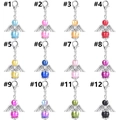 Set of 12 colorful DIY angel wing pendants with lobster clasp for party favors - Mixed Colors