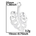Détails du pendentif feuille de monstera dimensions 35mm de haut et 19mm de large argent - Pendentif Uniquement / Acier