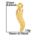 Technical drawing of a 18K gold stainless steel chili pendant with size and weight details - Gold Pendant Only (Without Chain)