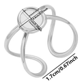 Detailed technical diagram of adjustable 304 stainless steel ring base with dimensions - Silver