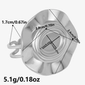 Macro detail of silver stainless steel wavy ring with precise size and weight measurements - Wave Pattern Disc (J891 Steel Color)