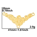 Detailweergave gouden golfhanger met afmetingen 41mm bij 20mm en een gewicht van 2,9g - Hanger / Goud