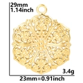 Gedetailleerd aanzicht van de gouden zeshoekige bloem hanger met exacte afmetingen - Goud (Alleen Hanger)