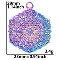 Regenboog roestvrijstalen mandala bloem hanger met gedetailleerde afmetingen en gewicht - Regenboog (Alleen Hanger)