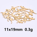 Detail van kleine gouden dinosaurusbedeltjes 11x19mm voor DIY sieraden maken - Goud