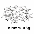 Detailweergave van zilveren roestvrijstalen hagedis bedeltjes 11x19mm voor DIY sieraden maken - Zilver