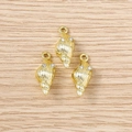 Colgantes de caracol minimalistas bañados en oro de 18K con pedrería para joyas DIY - Dorado