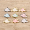 Star and cloud pendant set with pearls and rhinestones for DIY jewelry making - Multicolor