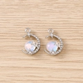 Détail de pendentifs lune et étoile en argent avec pierres irisées et perles - 5 Pièces / Argent Bleu Étoile Lune