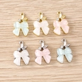 Détail de pendentifs nœuds papillon avec strass pour bijoux DIY en vert et rose - Style Double Papillon / 5 Pièces / Rose vif