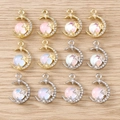 Pendentifs de bijoux lune et étoile baroque avec perles et strass sur fond de bois - 5 Pièces / Couleurs Mixtes Étoile Lune