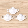 Set of 3 white surgical mask charms for DIY jewelry making and keychain accessories - 10 Pieces Pack / White Mask
