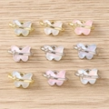 Détail de breloques papillon en résine avec anneaux étoiles strass pour bijoux DIY - Style Papillon Étoile / 5 Pièces / Rose vif