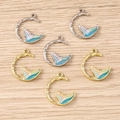 Pendentifs baroques en forme de lune et queue de poisson en or et argent pour bijoux - 5 Pièces / Couleurs Mixtes Queue de Sirène