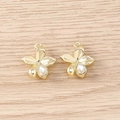 Pendentif fleur dorée avec pierre précieuse et fermoir pour bijoux DIY - Or Blanc
