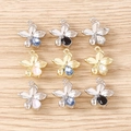 Pendentifs fleurs en strass dorés et argentés avec cristaux colorés pour bijoux - Multicolore