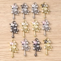 Set of 12 Y2K star charms with rhinestones and pearls for DIY jewelry making projects - Multicolor
