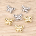 Detailed macro view of five exquisite butterfly charms with faux pearls and rhinestones - Mixed Color Butterfly