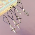 Gothic sparkling cross phone charms with silver plating and micro-set rhinestones - Cross Phone Chain (650) / Silver