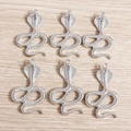 Set of six silver snake charms with detailed scales for bracelets and necklaces - Cobra / 5 Pieces / Antique Silver