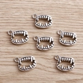 Set of 6 vintage silver vampire teeth alloy charms for Halloween jewelry making - Teeth Shape (Antique Silver) / 20 Pieces Set