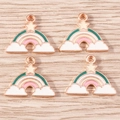 Ciondoli arcobaleno a forma di stella in finitura oro rosa per gioielli fai da te - Stella Arcobaleno