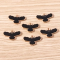 Colgantes de búho en aleación dorada y esmalte negro para bisutería DIY y manualidades - Búho