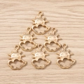 Detailed view of six gold-plated sun and cloud alloy charms for DIY jewelry making - Gold Cloud Sun