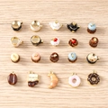 Creative mini food charms including teapots and donuts for DIY jewelry making - 5 Pieces / Mixed Style