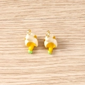 Creative 3D peeled banana fruit pendants with golden hooks for DIY jewelry making - 5 Pieces / Banana