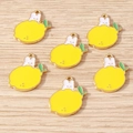 Cartoon Zitrone Hase Emaille Anhänger aus Legierung für DIY Schmuckherstellung - 10er Pack / Zitronen Hase