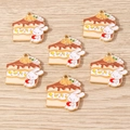 Detail von Kuchen-Anhängern aus Legierung mit süßem Hasen für DIY-Schmuckherstellung - 10er Pack / Hase Kuchen