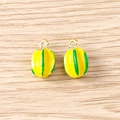 Detail of 3D starfruit pendants in yellow and green for DIY jewelry making - 5 Pieces / Starfruit