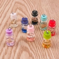Mini glass drift bottle pendants with shells and colorful glitter for DIY jewelry making - 10 Pieces Pack / Multicolor