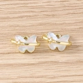Breloques papillon irisées roses avec bordure dorée pour bracelets et pendentifs DIY - Style Papillon Étoile / 5 Pièces / Or Bleu