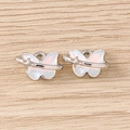Paire de pendentifs papillons roses avec anneaux étoiles argentés pour bijoux DIY - Style Papillon Étoile / 5 Pièces / Argent