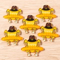 Detailed macro view of acrylic turkey pendants with Happy Thanksgiving lettering - Set of 6 / Roasted Turkey