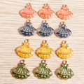 Bunte Emaille-Muschelanhänger mit Goldrand und Sommerstern-Anhängern für DIY-Schmuck - Sommer Buchstaben Muschel Anhänger Gemischt (YD525hunse) / 10er Pack / Mehrfarbig