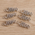 Creative fish bone charms in vintage silver metal alloy for DIY jewelry and necklaces - Fishbone Shape / 20 Pieces Set / Antique Silver