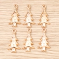 Rose gold Christmas tree pendants with star pattern for DIY jewelry making and crafts - Christmas Tree Style