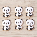Cartoon Panda Anhänger in Schwarz und Weiß Emaille für DIY Schmuck und Schlüsselanhänger - Panda